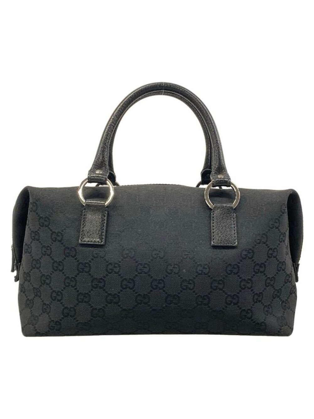 Gucci Handbag GG Pattern Black Leather